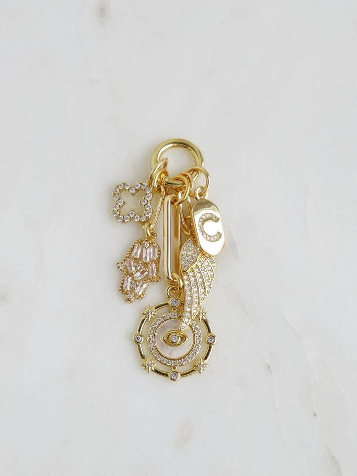Love & Divine Guidance Initial Charm Cluster for wholesale by Boutique Suarez Co.