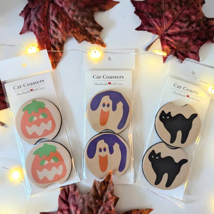 Sweet Bean Candle Collective - Wholesale Car Coaster - Unisex - Halloween Sugar Cookie Car Coasters1