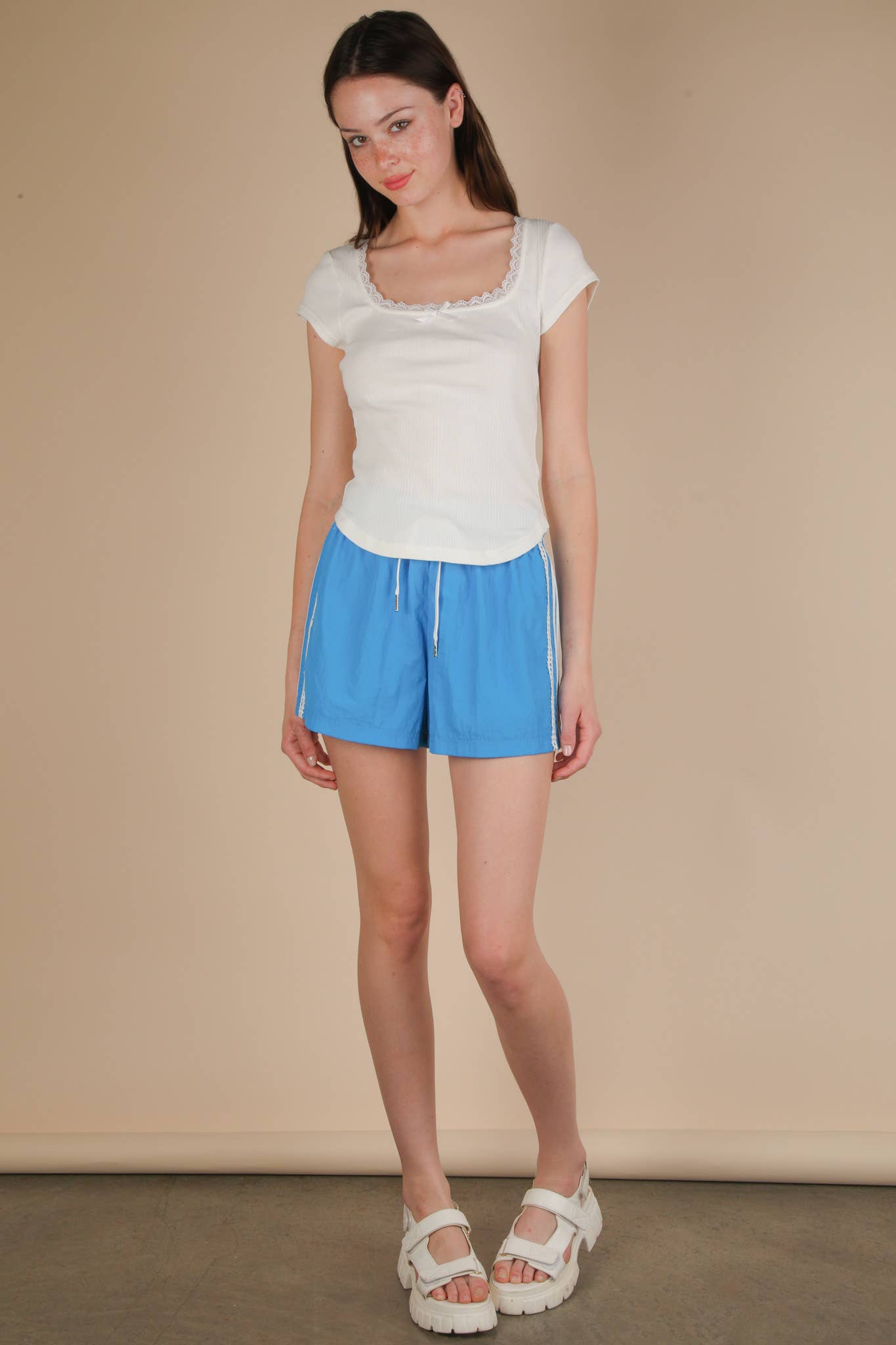 VERY J - Vente Haut en maille – femme - NT12169-Haut en maille côtelée avec dentelle et nœud19