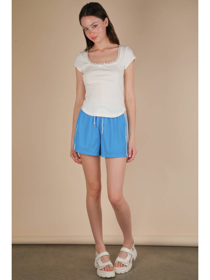 VERY J - Vente Haut en maille – femme - NT12169-Haut en maille côtelée avec dentelle et nœud19