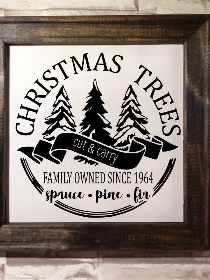 Christmas tree framed canvas for wholesale by Works of Panglossian