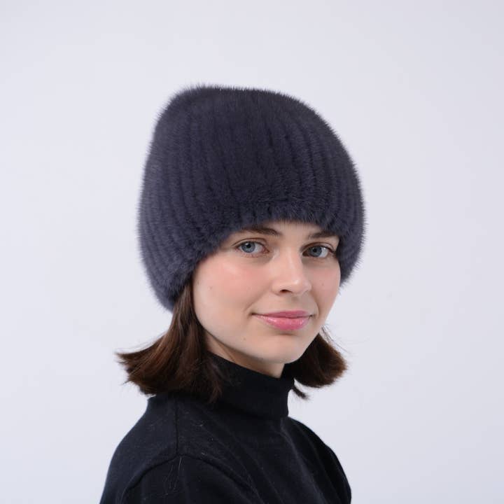 FurStyleUa - Vendita all'ingrosso Berretto - Donna - Cappello in vera pelliccia di visone per berretto da donna, caldi berretti invernali in pelliccia