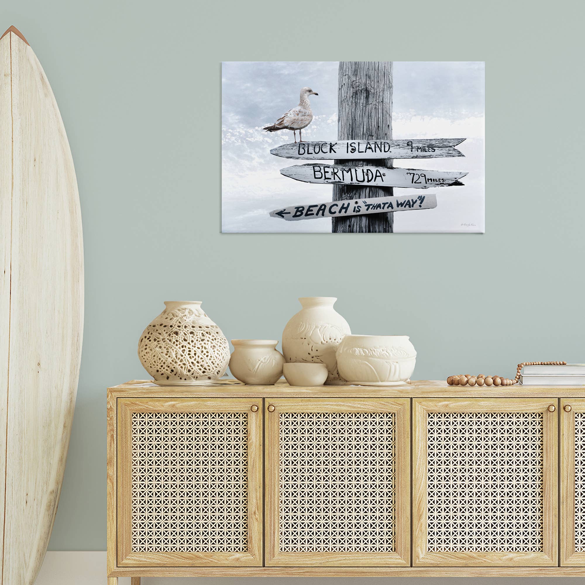 Stupell Industries - Wholesale Wall Sign - Vacation Beach Signs with Seagull - Unframed Wall Art9