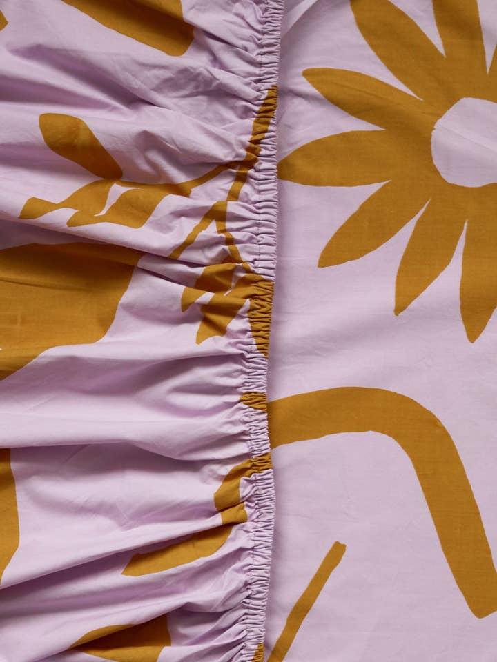 Floral Dreams Fitted Sheet - Lilac for wholesale by Mosey Me