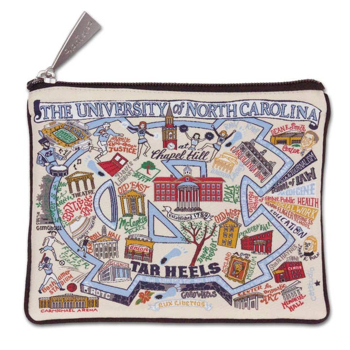 North Carolina, University of Collegiate Zip Pouch for wholesale by catstudio