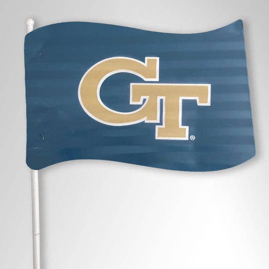 Georgia Tech Metal Flag Garden Stake for wholesale by Valiant Gifts Inc