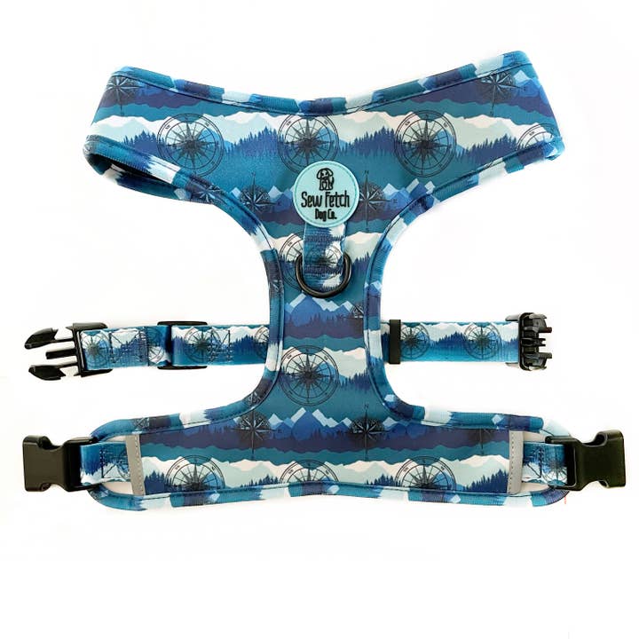 Sew Fetch Dog Co - Wholesale Pet Harness - Dog - Compass Rose Reversible Neoprene Harness, Leashes, Poo bag