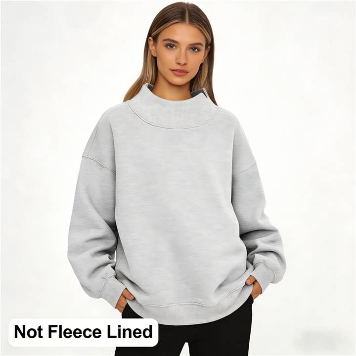FurDecoration - Wholesale Sweatshirt - Women's - Solid Color High Neck Sweatshirt17