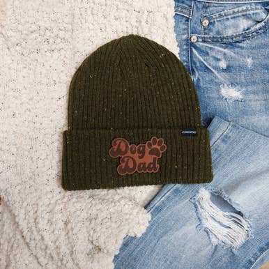 Dog Dad Leather Hat Patch for wholesale by Trendy Transfers