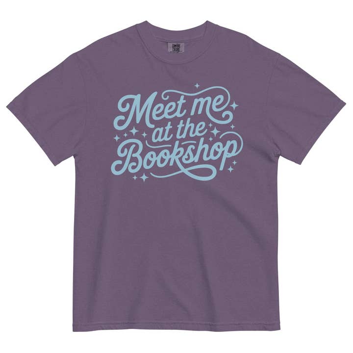 Keen Bee Studio - Wholesale Screen Printed T-Shirt - Unisex - Meet Me at the Bookshop Heavyweight T-shirt5