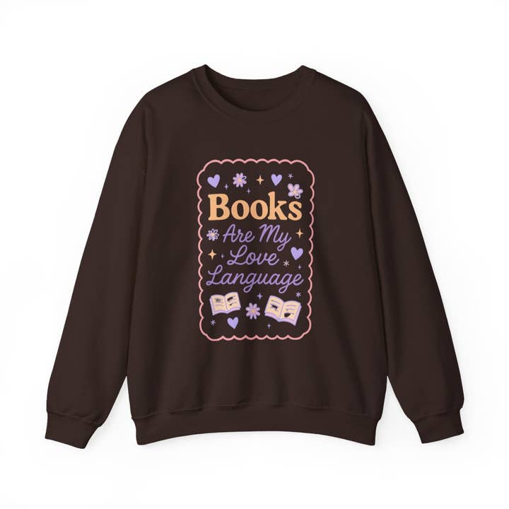 MagicMerchEmporium - Wholesale Graphic Sweatshirt - Women's - Books Are My Love Language Cute Heart Sweatshirt5