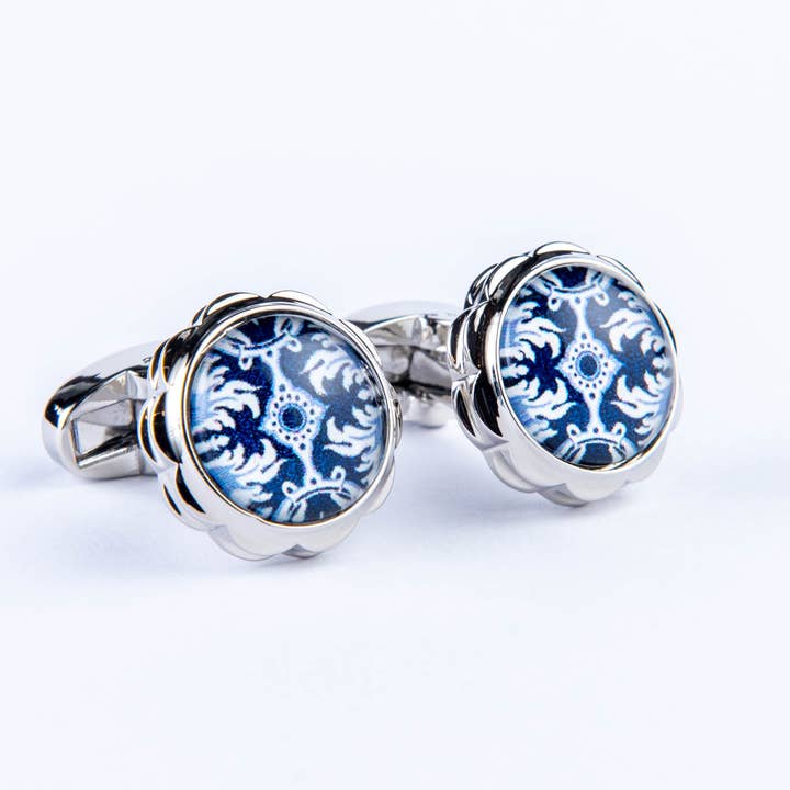 Silk Road Navy Cufflink for wholesale by St Ash