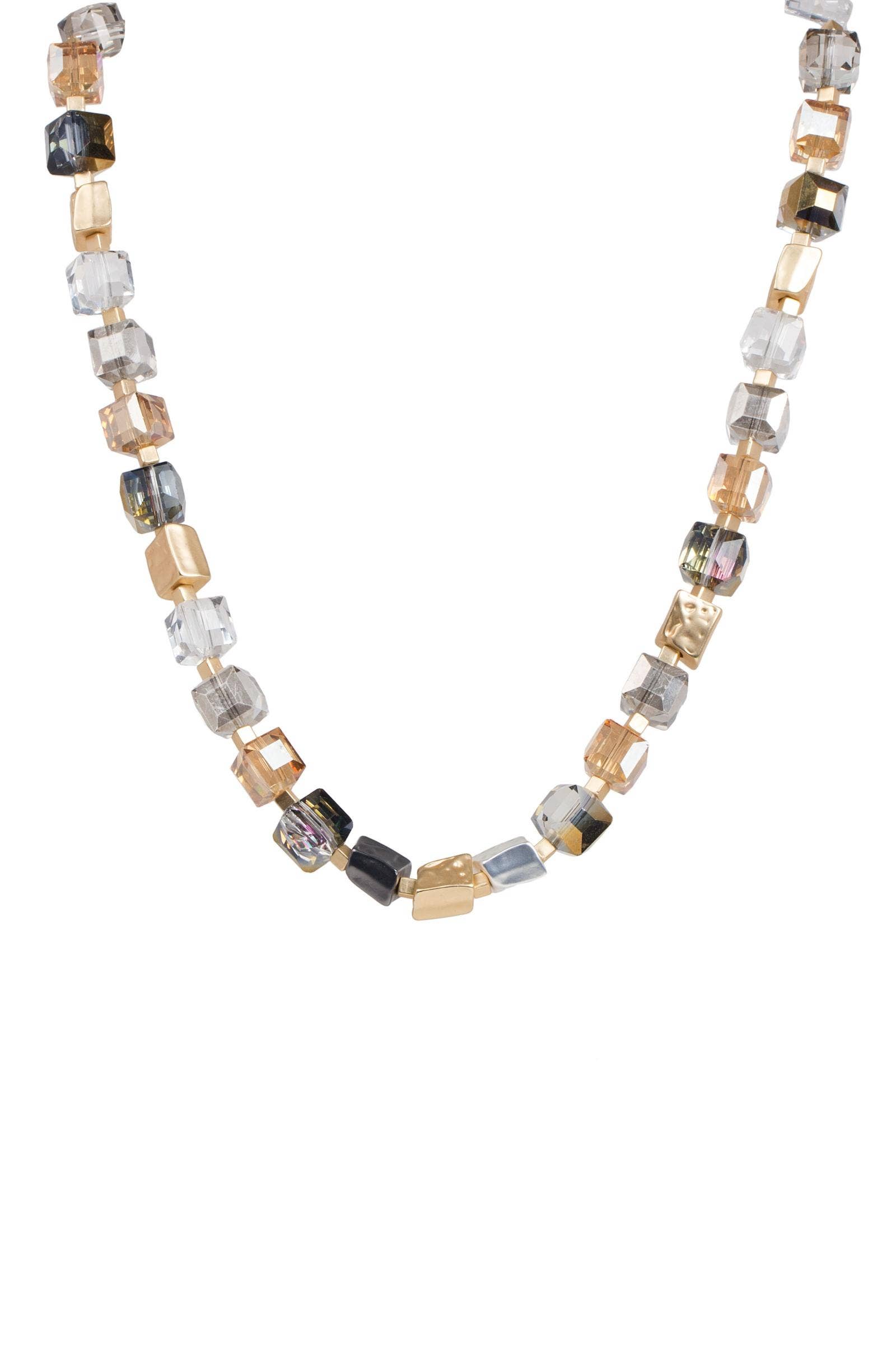SAACHI - Wholesale Beaded/Pearl Necklace - Faceted Glass Bead and Stone Necklace7
