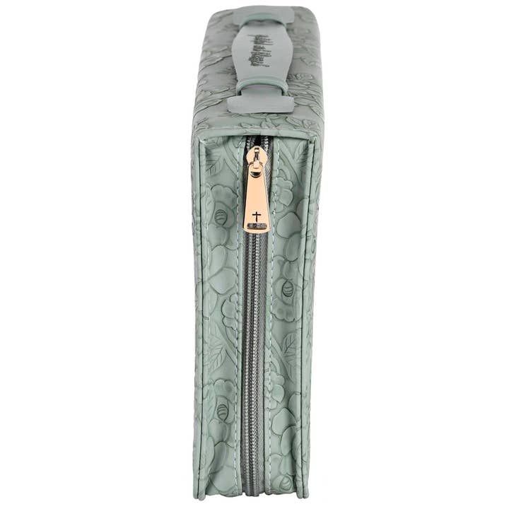 Magnolia - Wholesale Bible Cover - White Dove Bible Case Sculpted Floral Green XLarge4