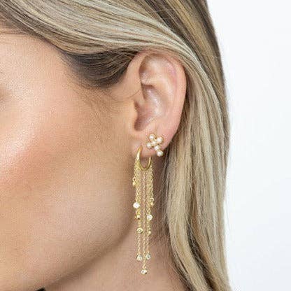 Sahira Jewelry Design - Wholesale Stud/Post Earrings - Mini Pearl Cross Studs1