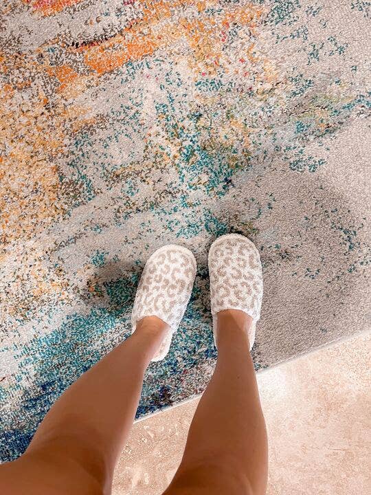 Prep Obsessed Wholesale - Vente Chaussons – femme - Pantoufles léopard1