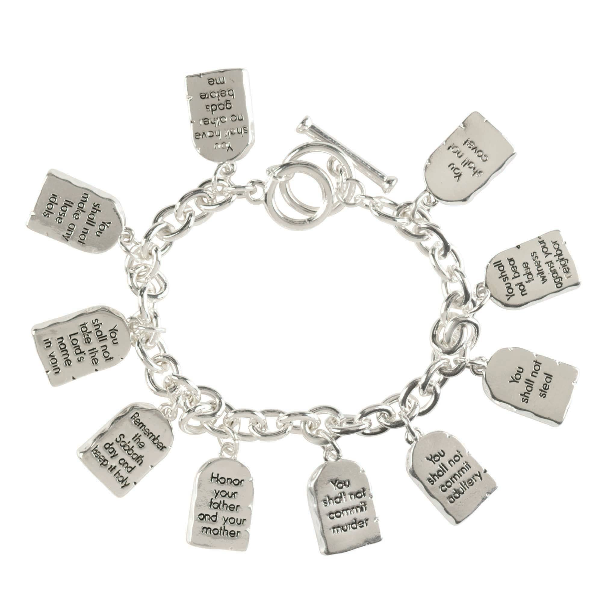 Dicksons – wholesale Charm/dangle bracelet – Bracelet 10 Commandments Oval Links0