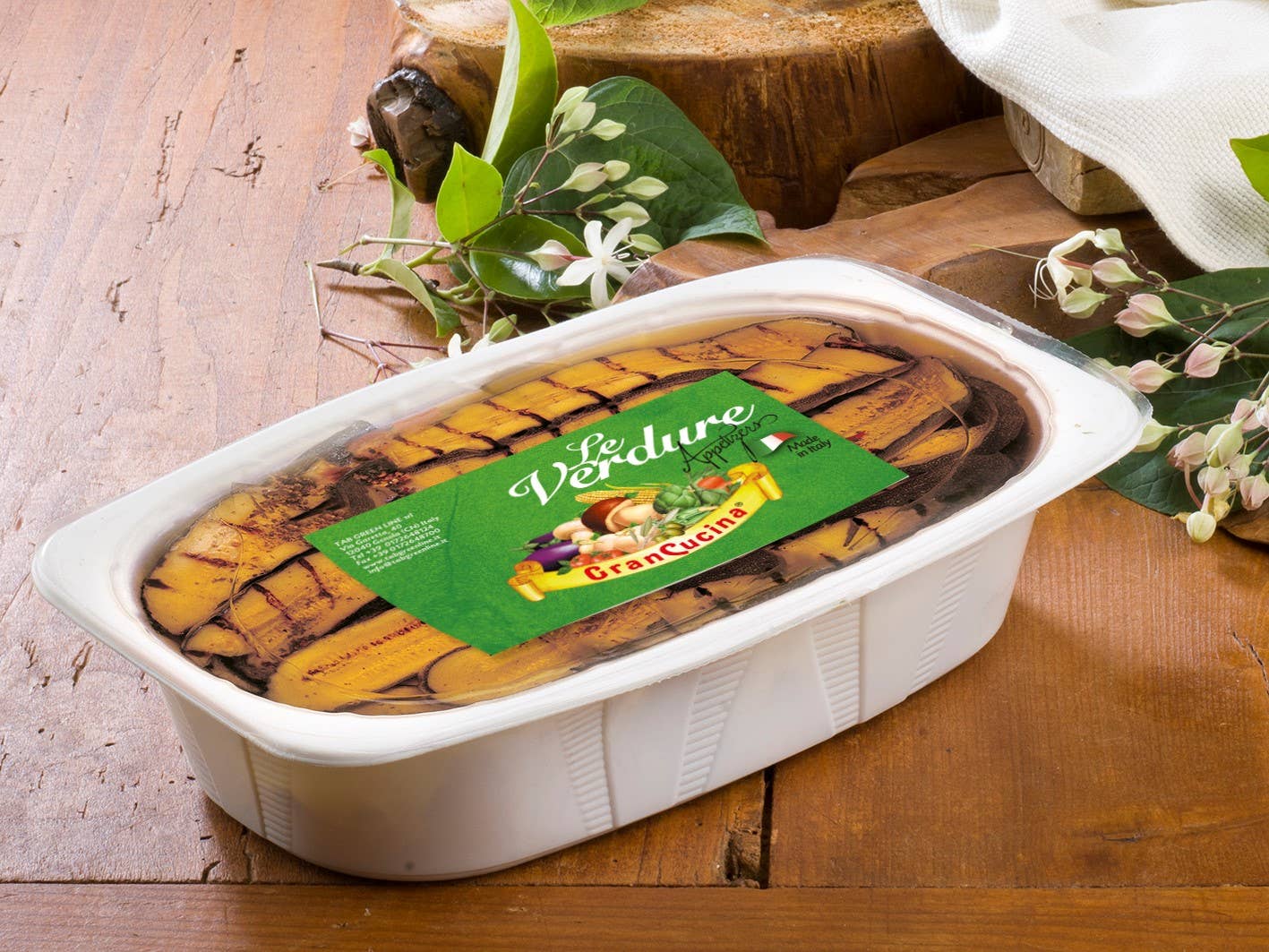 TAB GREEN LINE SRL (Gran Cucina) – Vegetais enlatados por atacado – Curgete Fatiada Grelhada Embalagem 2,1kg0