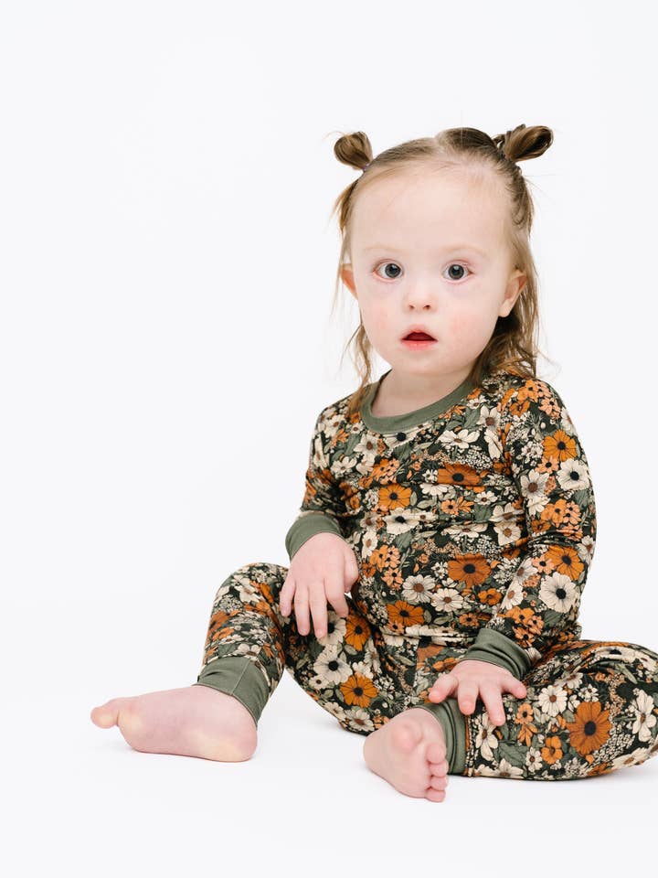Little One Shop - Wholesale Sleepwear Set - Kids - Rustic Blooms Bamboo Set