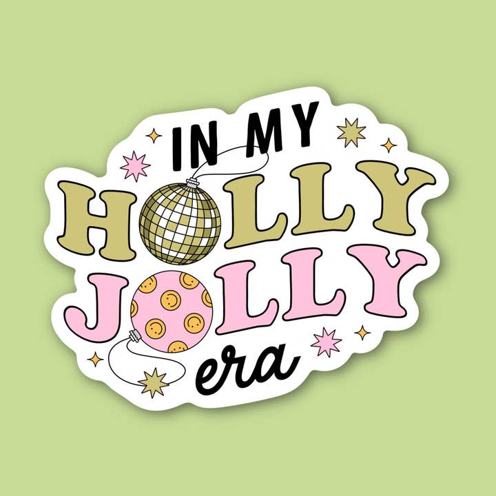 In My Jolly Era, joli sticker de décoration de Noël disco pour la vente par Sage and Virgo