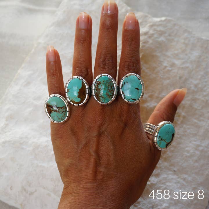 Sowell Jewelry - Wholesale Single Stone/Solitaire Ring - *Limited Edition* Number 8 Turquoise Sterling Silver Ring1