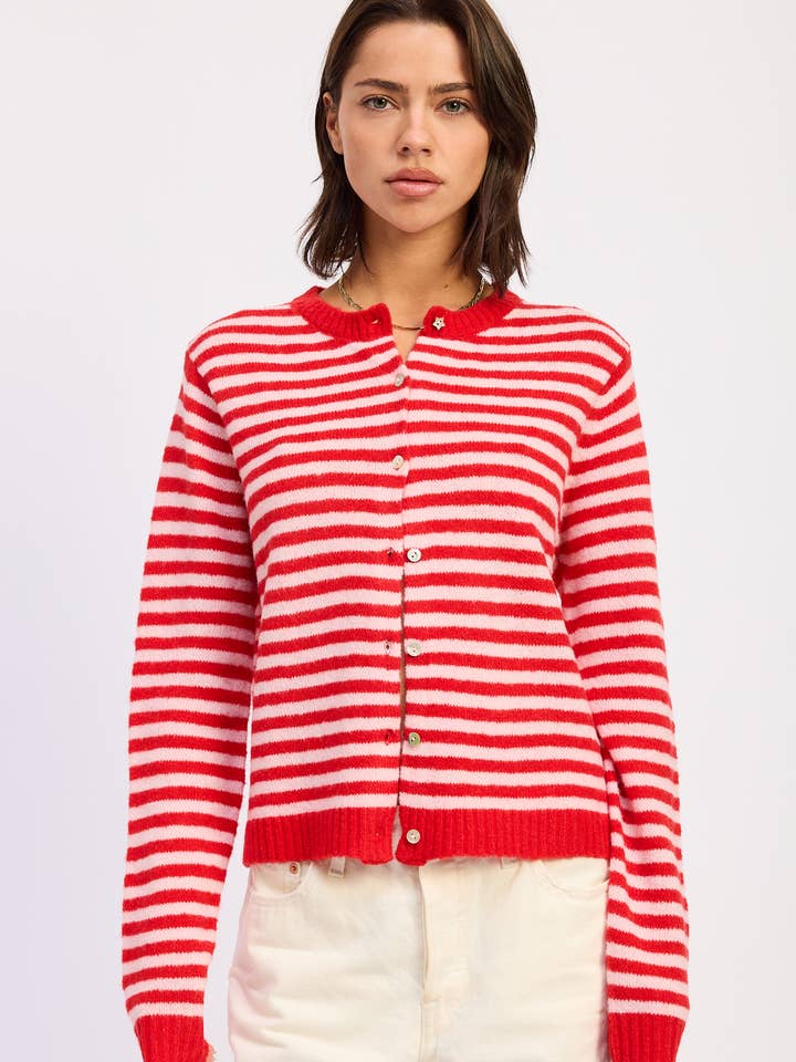 GESTREEPT VEST MET KNOOPSLUITING voor wholesale door Emory Park