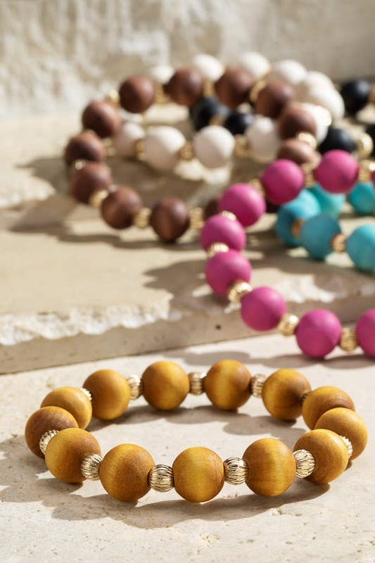 Shop Neighbors – wholesale Pärlarmband – Stretch trä pärlstav armband5