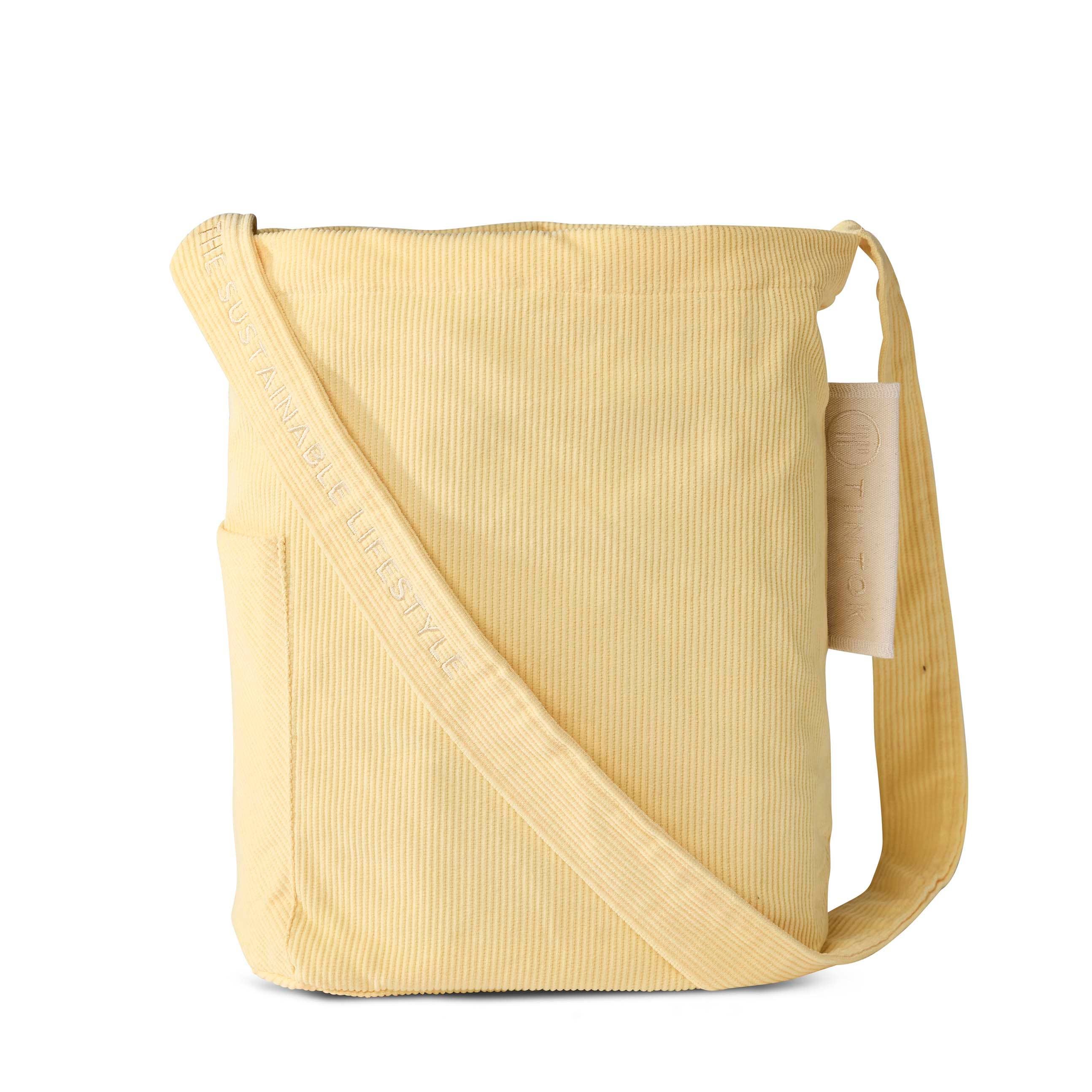 Tintok - Vendita all'ingrosso Borsa a tracolla - Unisex - Borsa Mati in velluto a coste - Giallo pastello in cotone 100% biologico5