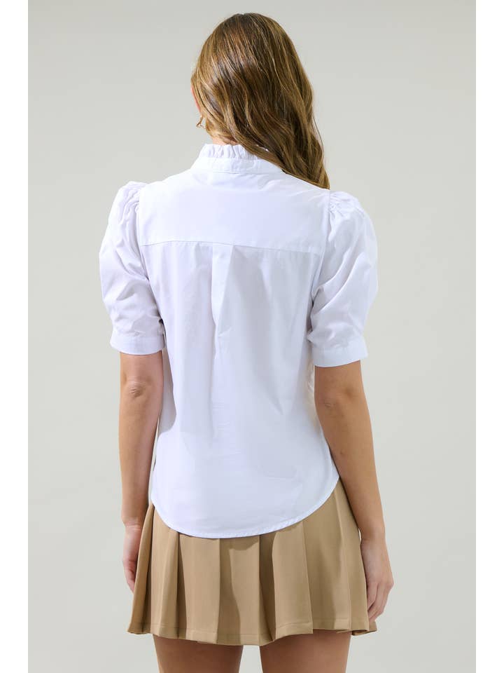 Sugarlips - Wholesale Blouse - Women's - Finley Ruffle Button Down Top
