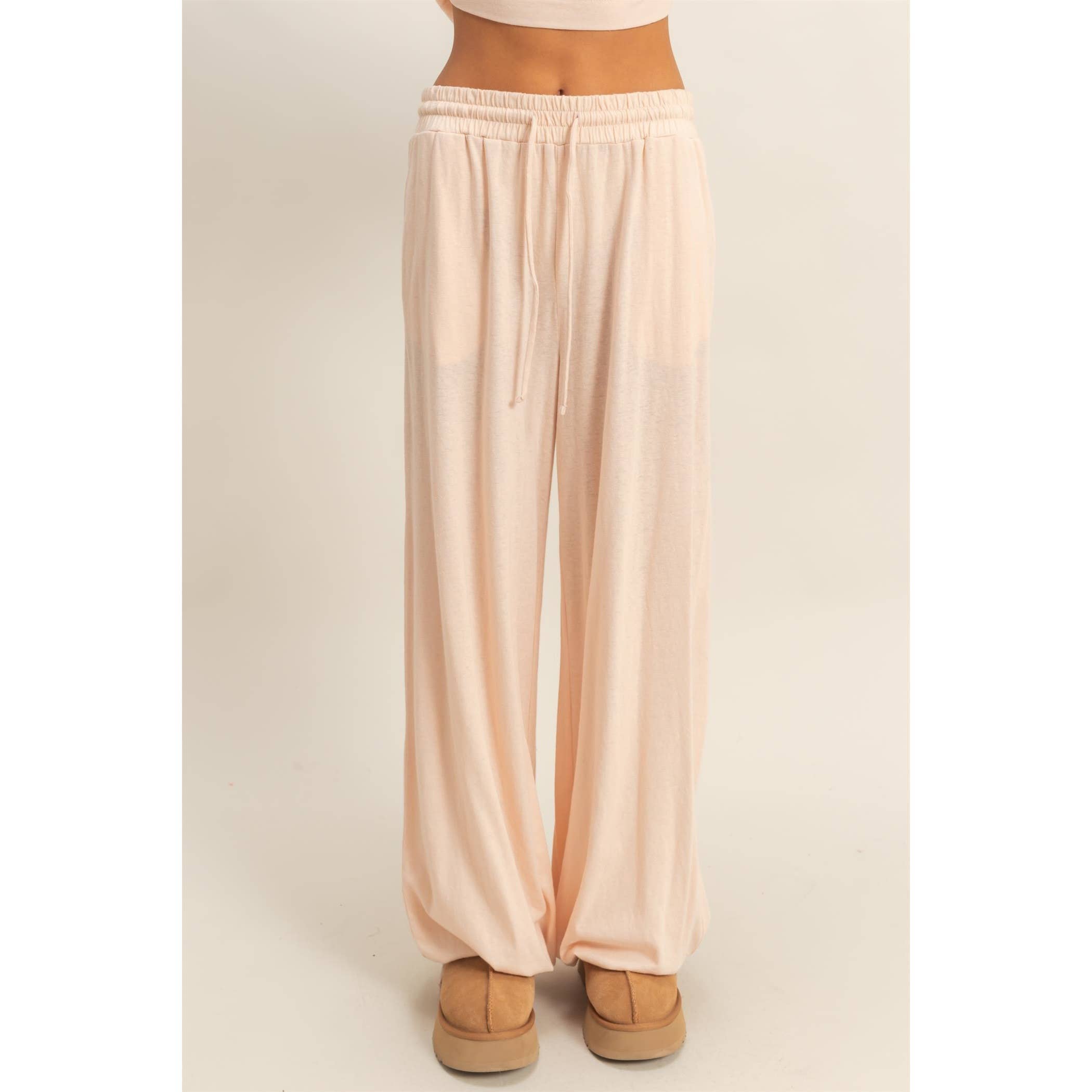 HYFVE - Wholesale Pants - Women's - High Waist Drawstring Wide Leg Pants0