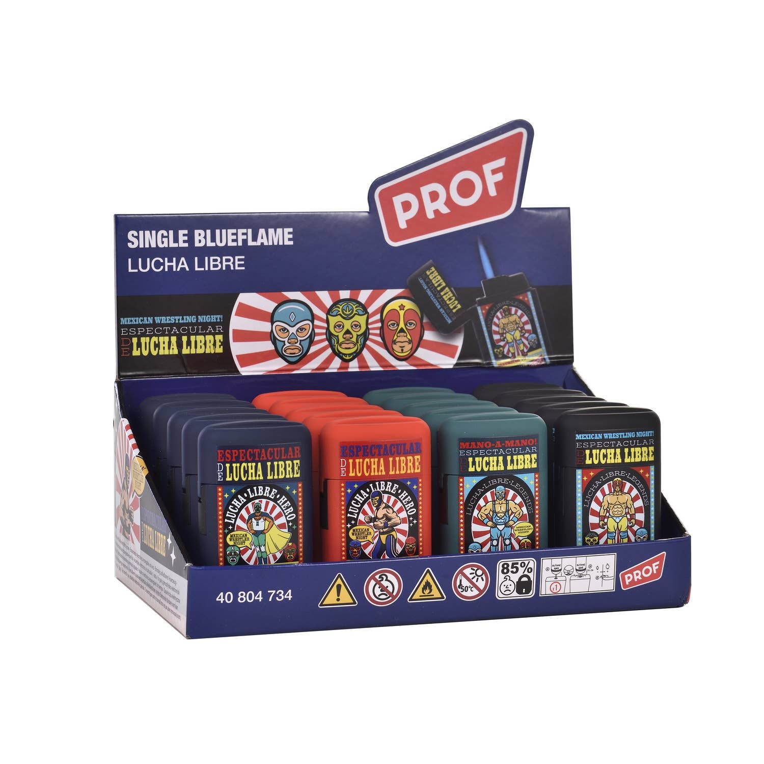 PROF - Vendita all'ingrosso Accendini - 20 ACCENDINI LUCHA LIBRE CAPSULE JETFLAME PROF0