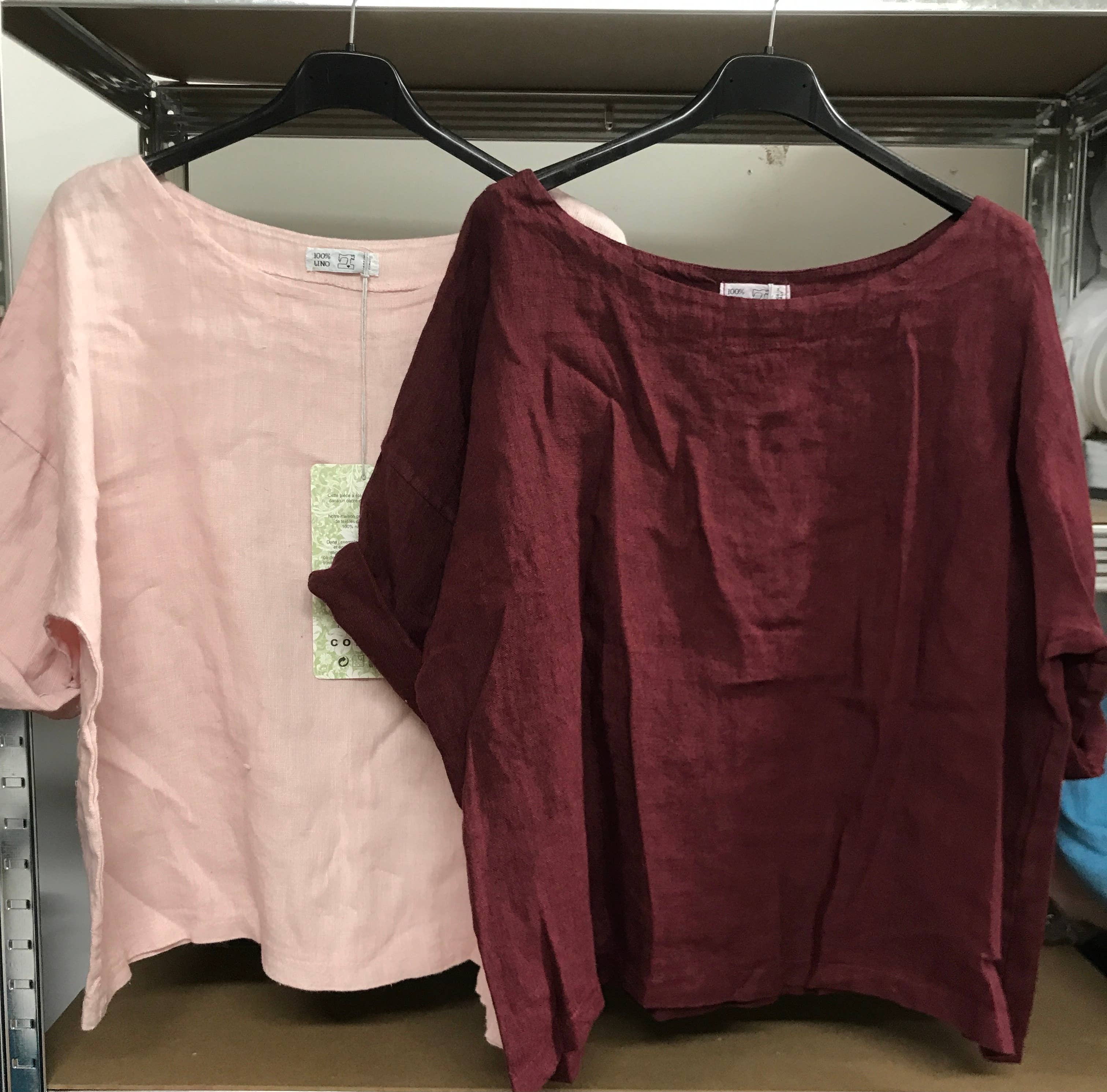 la maison des fibres naturelles - Wholesale Blouse - Women's - Round neck linen top 659005 100% linen35