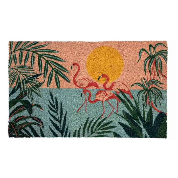 Flamingo Lagoon Coir Doormat for wholesale by Entryways