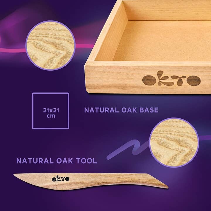 Baby Republic - Wholesale DIY Craft Kit - OKTO Air Dry Clay Wood & Craft Sensory Art - Joy