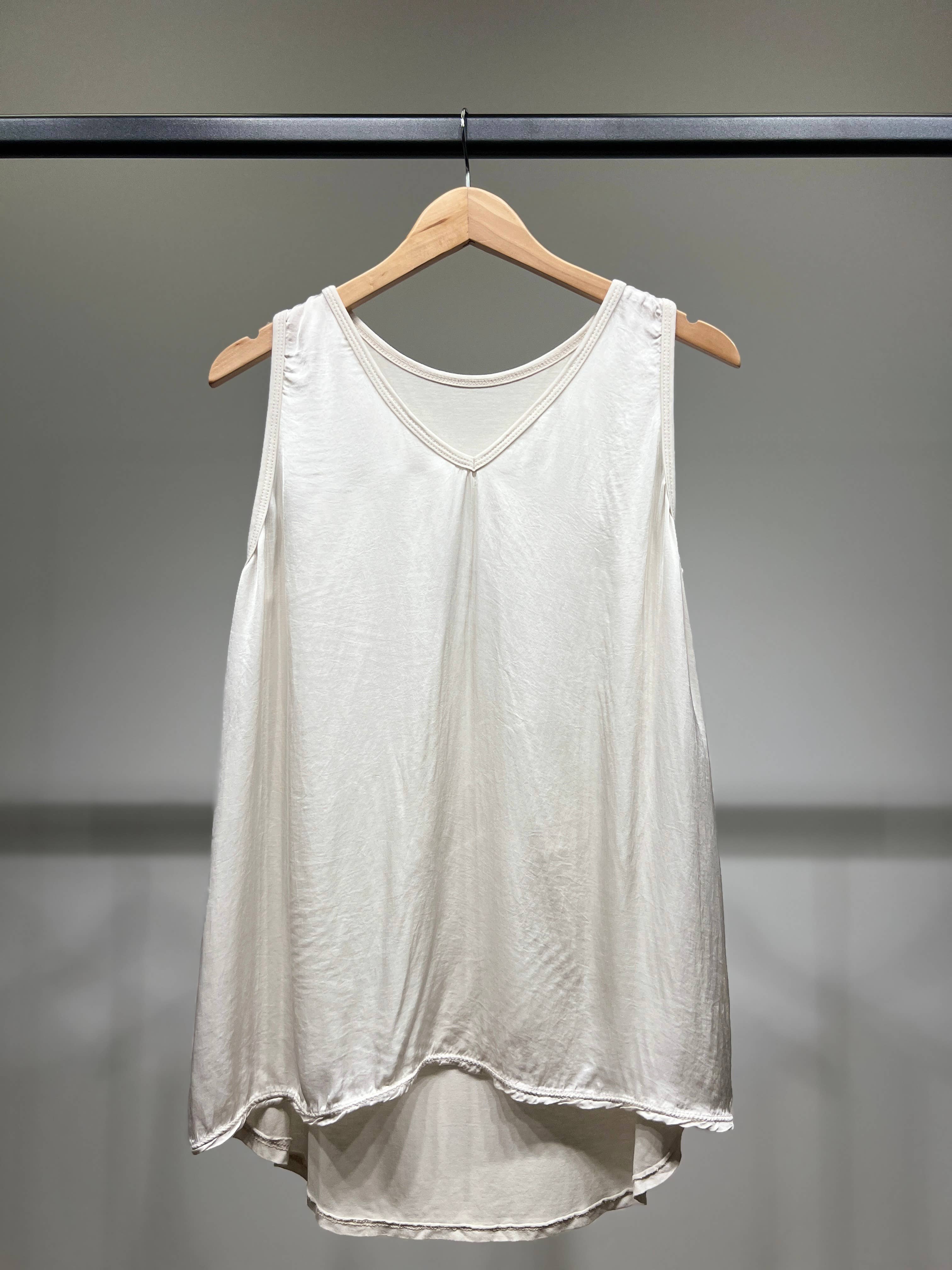 L'Emotion - Wholesale Tunic - Women's - Flared V-Neck Satin Tank Top 100% Viscose10