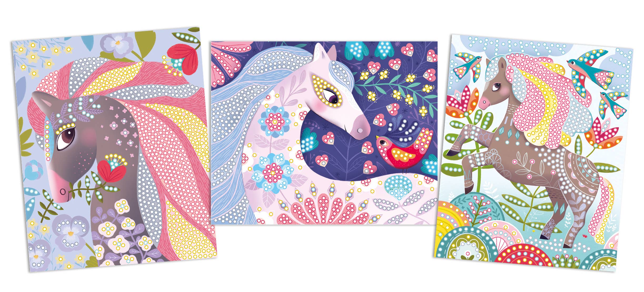 Créa Lign' - Venta al por mayor Kit de manualidades - Niños - Tarjetas para crear «Caballos de diamante»3