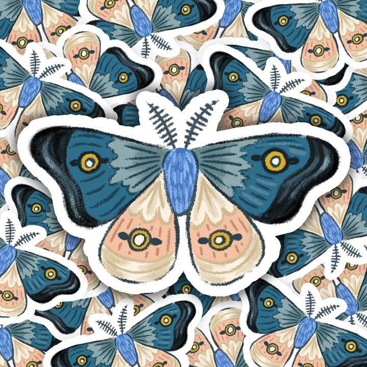 Midnight Moth Glossy Vinyl Sticker for engroshandel hos Wonder & Wild