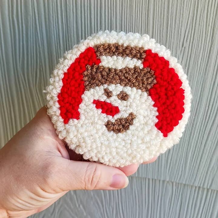 Bless Your Cottons - Wholesale Coasters - Snowman Cookie Punch Needle Desk Coaster