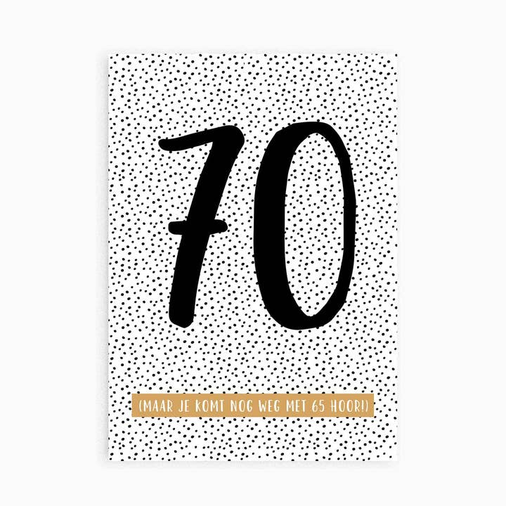 Cartolina di compleanno | 70 per la vendita all'ingrosso da parte di Studio Hoeked