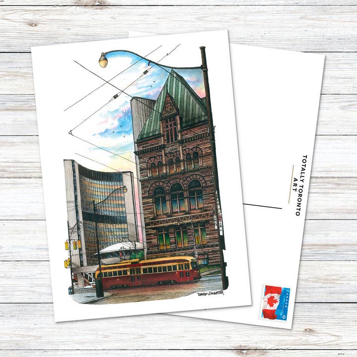 Postkarte City Halls Toronto für den Großhandel von Totally Toronto Art/Sassy City Studio