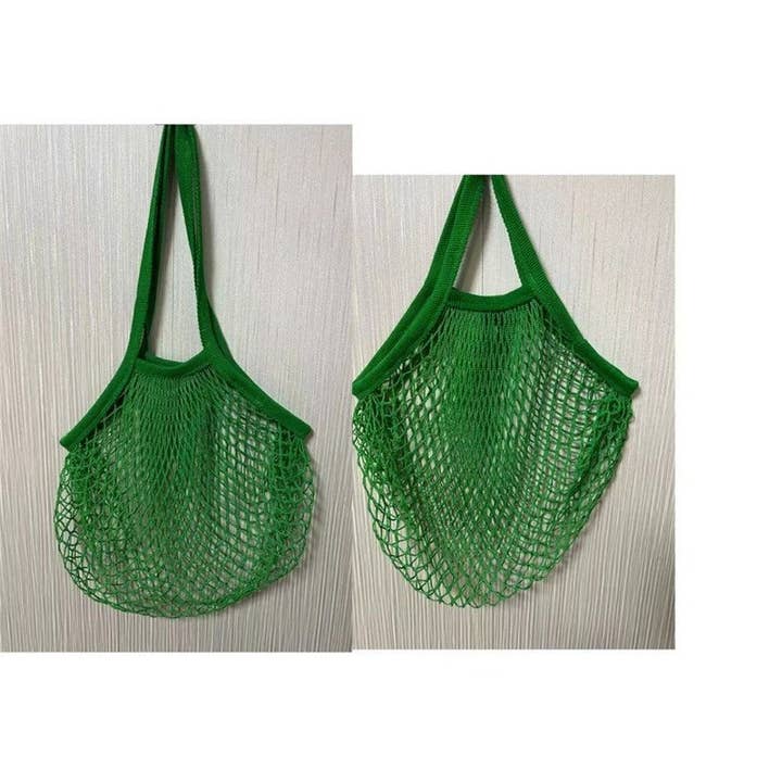 MoodGold - Wholesale Grocery/Shopping Bag - Foldable Solid Color Long Handle Mesh Bag7