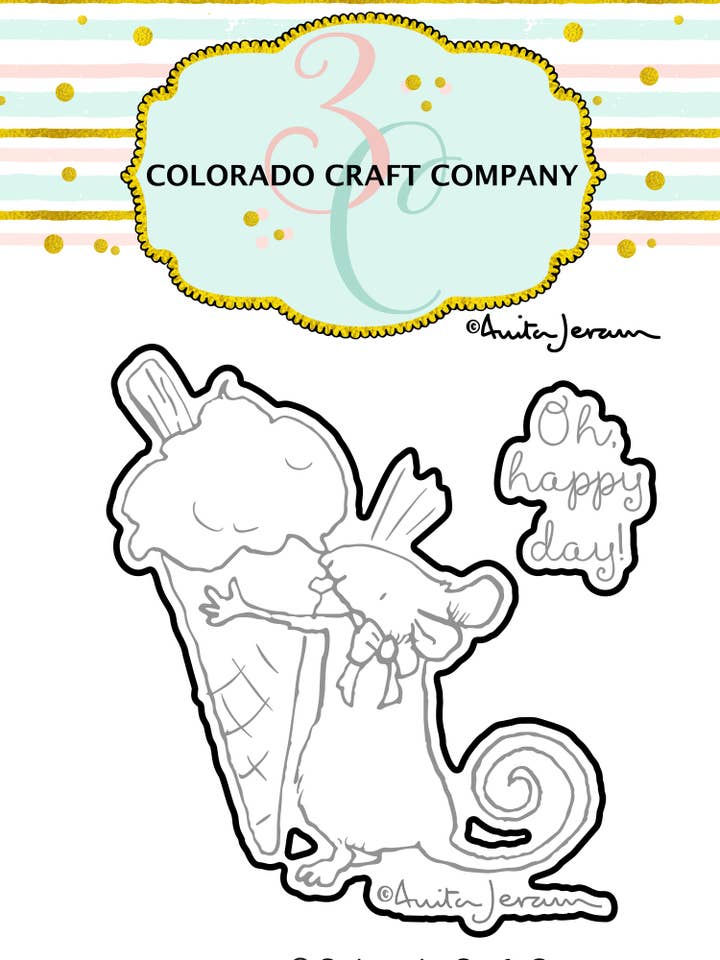 AJ382-D Anita Jeram~Ice Cream Mini Dies for wholesale by Colorado Craft Company