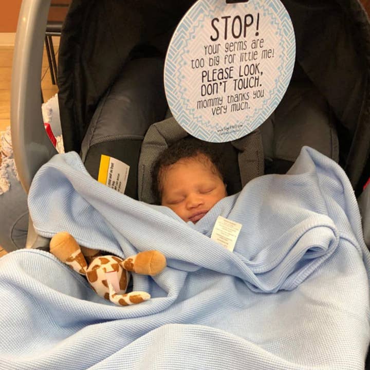 Three Little Tots - Wholesale Stroller Cover/Accessory - Baby - Blue Mommy No Touching and Stroller Tag9