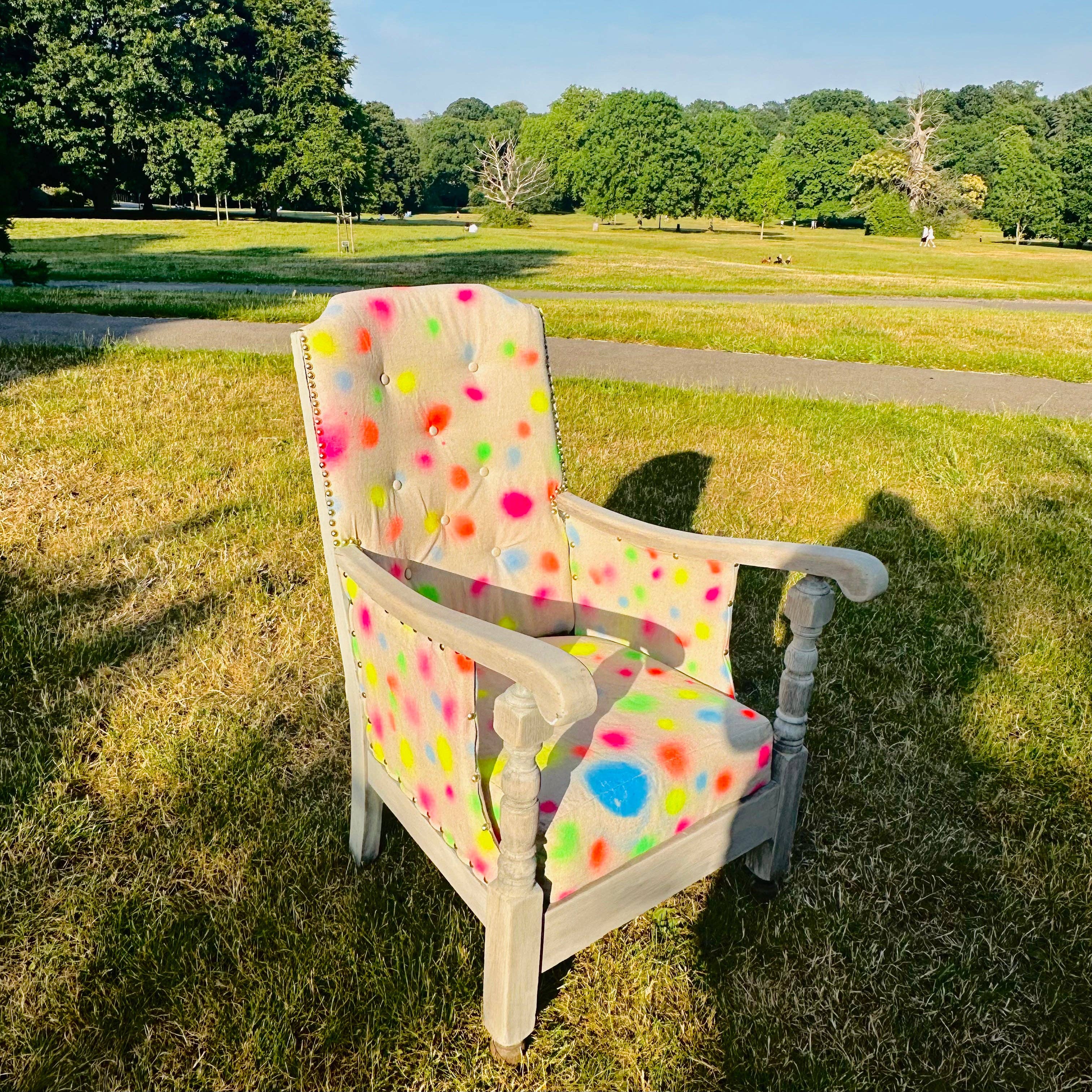 thestudioUP – wholesale Chair – Upholstered & Upcycled Vintage 1950s Armchair in Sustainable Linen Print4
