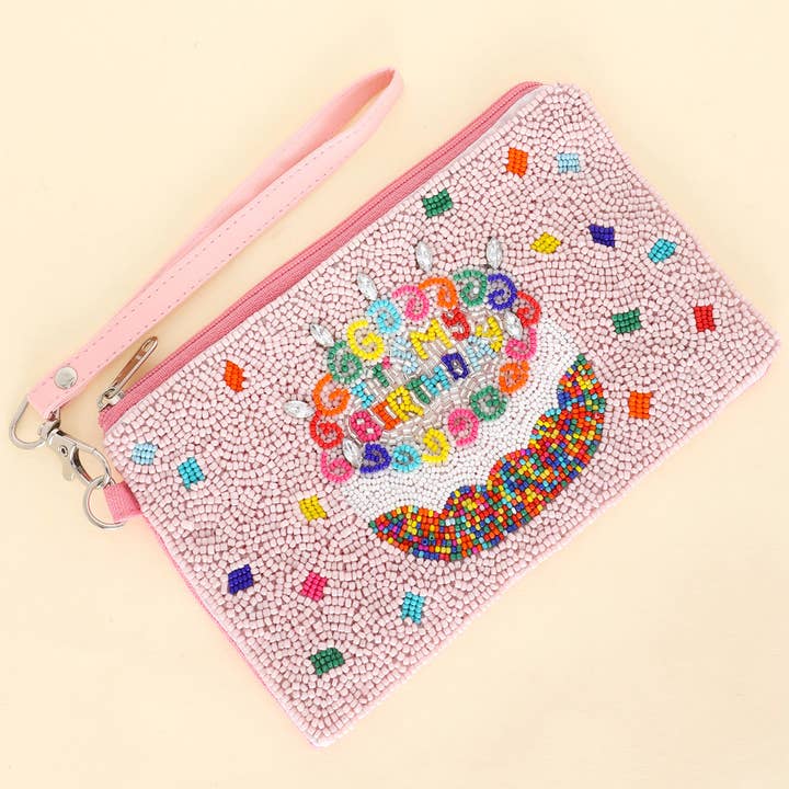 SP Sophia Collection - Wholesale Coin Purse - Women's - It's My Birthday Confetti Cake Wristlet Coin Bag
