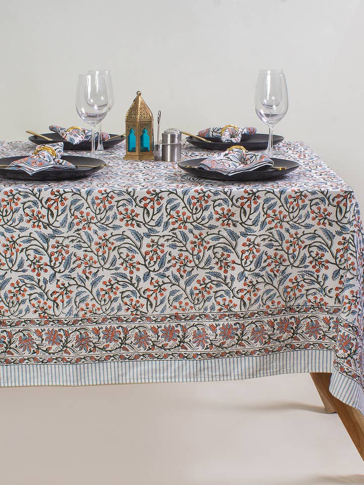 Multi Floral Tablecloth - Printed Dining Decor Table Cover for wholesale by Artsy Home