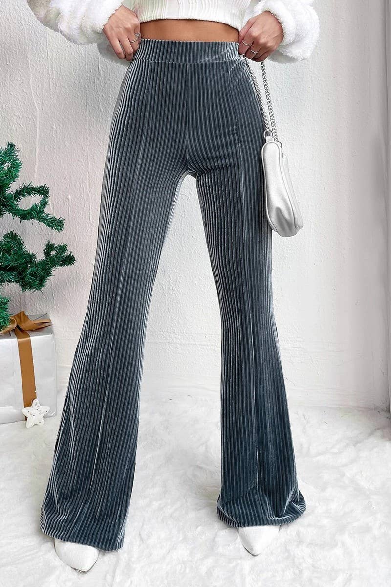 NINEXIS - Wholesale Pants - Women's - CWBLP1369_SOLID COLOR HIGH WAIST CORDUROY FLARED PANTS12