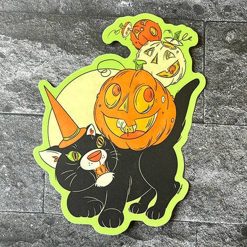 Pegatina retro de Halloween Happy Hexes para venta al por mayor de Ash Evans