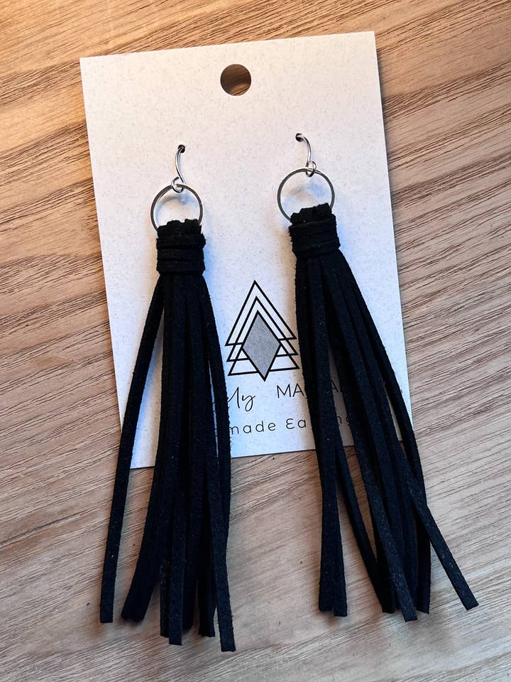 Borlas negras de piel sintética para venta al por mayor de Purely Macrame