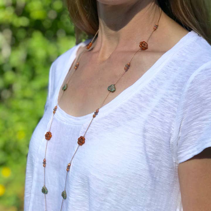 Wild Rose Necklace for wholesale by Jo Bird Jewelry